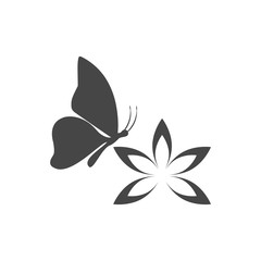 Beautiful lotus flower and Butterfly