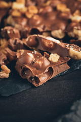 milk chocolate with nuts pieces