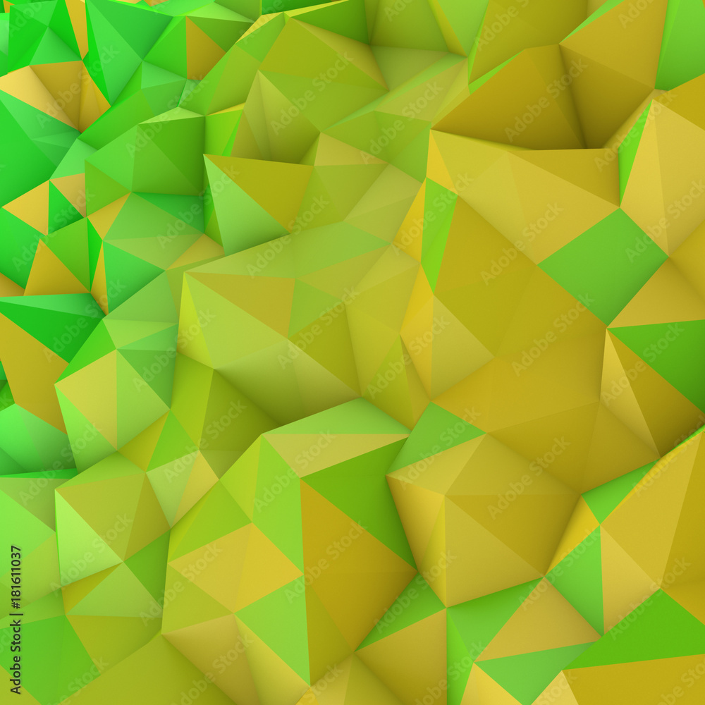Poster yellow gradient low poly geometric surface abstract 3d rendering