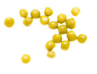 Marinated green peas on a white background