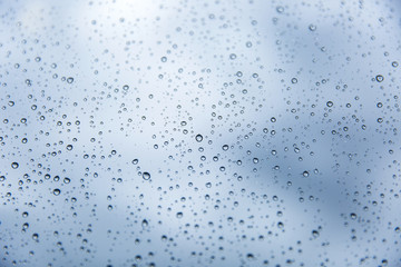 The concept of water drops on a white background
