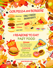 Fast food burger and pizza menu template