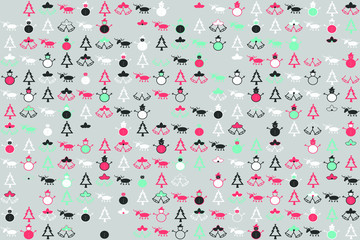 Christmas pattern with beautiful colored elements