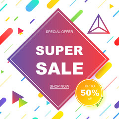 Sale banner template design. Vector illustration.