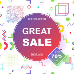 Sale banner template design. Vector illustration.