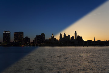Philadelphia Skyline sunrise twilight