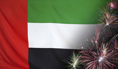 UAE Flag Firework real fabric
