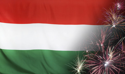 Hungary Flag Firework real fabric
