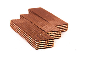 Chocolate waffles. Clouse-up