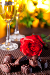 Red roses and chocolate