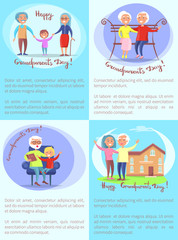 Happy Grandparents Day Set of Posters with Text
