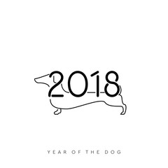 2018 year od dogs. Vector illustration.