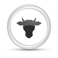Weißer Button - Rinderkopf
