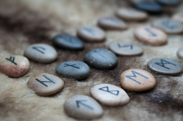 stone runes on the fur © borispain69