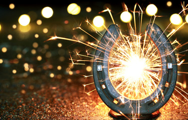 Silvester, Wunderkerze, Hufeisen