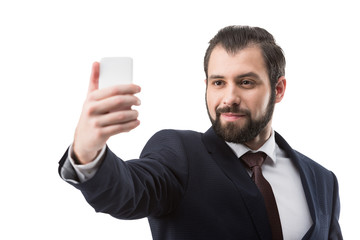 businessman taking selfie