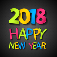 Happy New Year 2018 - beautiful poster. Vector.