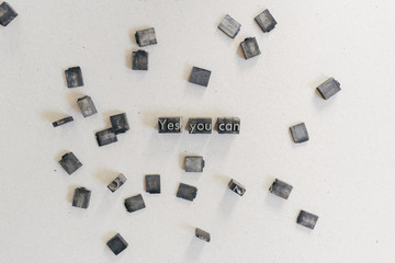 Landscape of printing letters