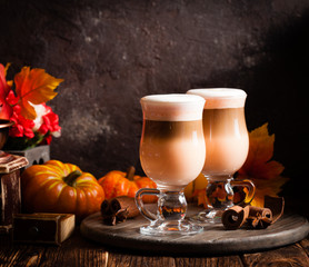 Delicious pumpkin spicy latte