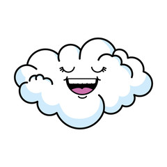 cute cloud kawaii character vector illustration design