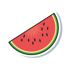 delicious watermelon slice icon vector illustration design