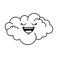 cute cloud kawaii character vector illustration design