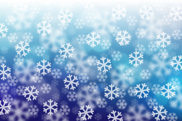 Schneegestöber Schneeflocken Bokeh blau Hintergrund