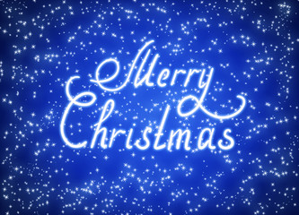 Christmas glowing background with snow frame and inscription