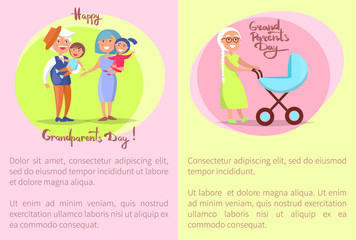 Happy Grandparents Day Senior Couplea and Kids