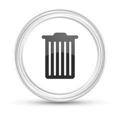 Weißer Button - Papierkorb