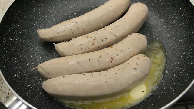 boudins blancs en cuisson