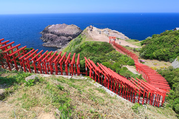 元乃隅稲成神社 -100メートル以上に渡り並ぶ123基の朱の鳥居-