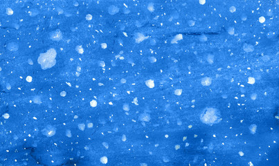 Falling snow in watercolor