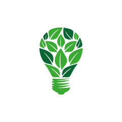 Obraz na płótnie Canvas light bulb plant logo