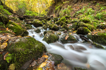 Landscape photograph of yedigoller falls in the yedigoller National Park of Bolu,Turkey.