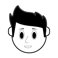 Cute guy face cartoon