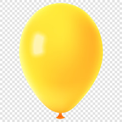 Birthday ornament, realistic colorful vector balloon, isolated on transparent background