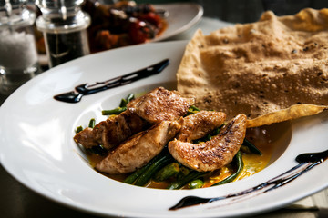 delicious chicken on white plate
