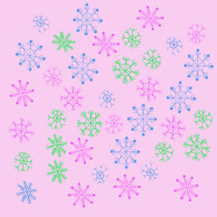 Snowflakes   pattern, winter theme. Hand drawn.