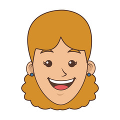 Woman smiling cartoon