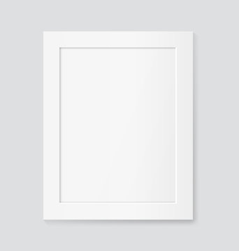 Realistic white frame. Vector mock up