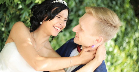 Naklejka premium concept of happiness.couple in love Bridal.