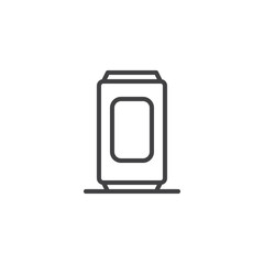 Beer can line icon, outline vector sign, linear style pictogram isolated on white. Symbol, logo illustration. Editable stroke