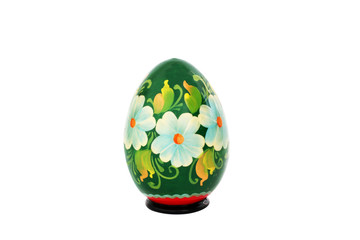 Painted Egg, Easter, Easter Egg. Painted wooden egg. Folklore. Ukrainian art