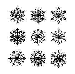 Vector set of snowflakes