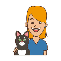 Girl with cat