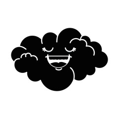 cute cloud kawaii character vector illustration design