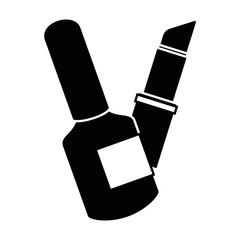 fashion lipstick with nailspolish vector illustration design