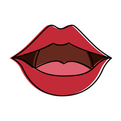pop art lips icon vector illustration design