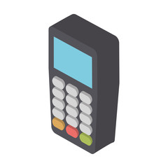 isometric dataphone device icon over white background colorful design  vector illustration